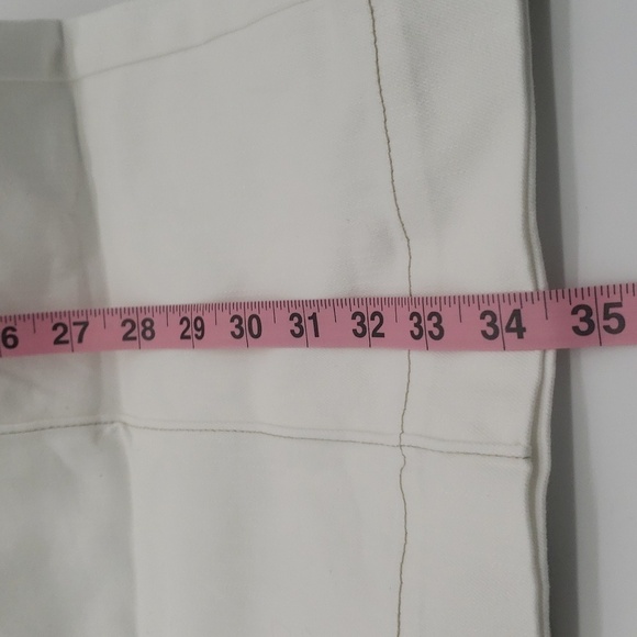 1577- INC Women's Casual Pants White Cropped Wide Leg Stretch Size 6 NWT - Picture 11 of 12